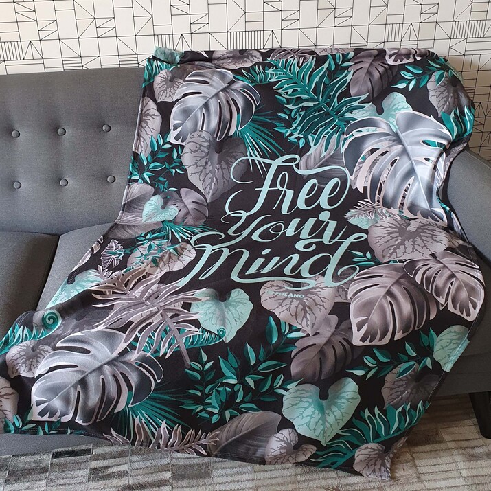 20% OFF - MANTA POCHOCLERA POLAR PREMIUM- Palmeras